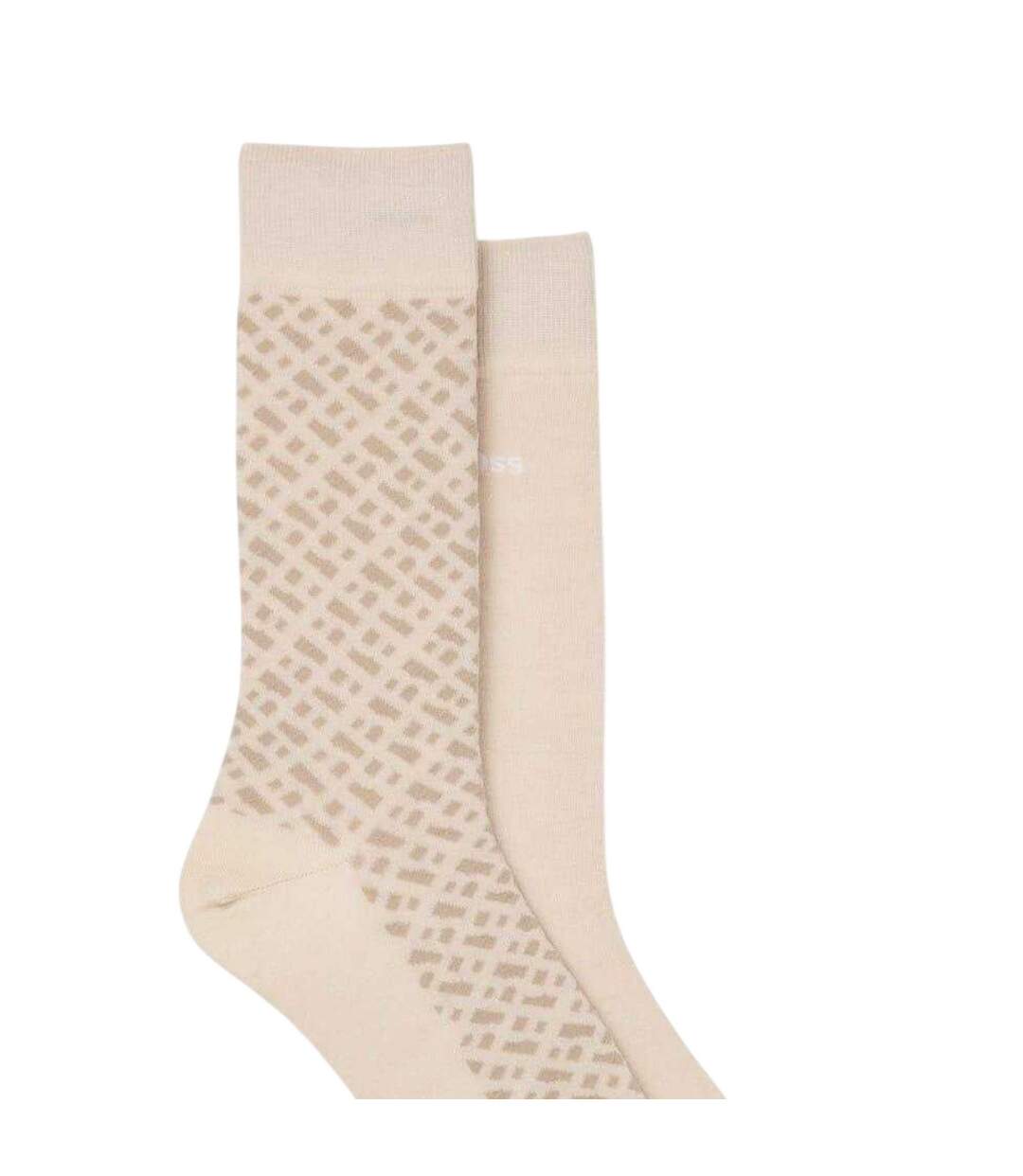 Chaussettes Motif/style Monogramme Homme Beige Clair Boss-2