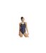 Maillot De Bain 1 Pièce Motif/style 3 Rayures Femme Bleu Encre Adidas-1