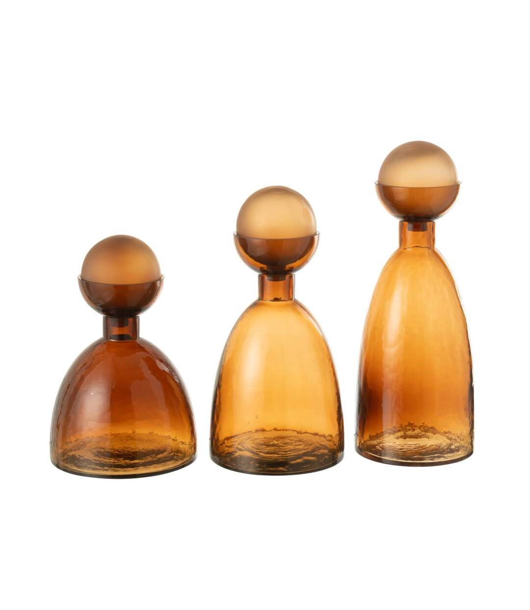 Vase Bouteille Bouchon en Verre Yoko 43cm Marron-4