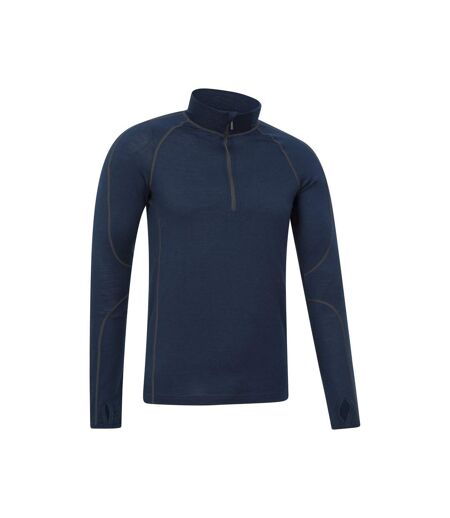 Mens Asgard Iii Merino Wool Thermal Top Dark Blue Mountain Warehouse