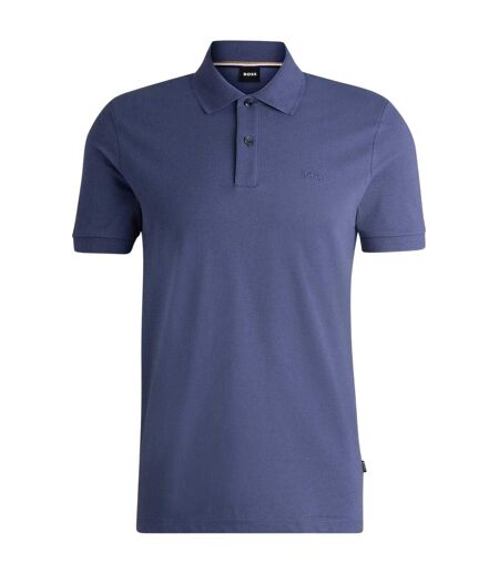 Mens Pallas Cotton Regular Polo Shirt Navy Boss