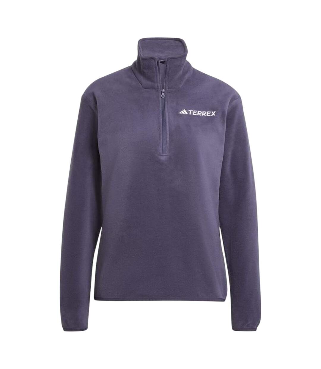 Womens/ladies Essentials Long-sleeved Fleece Jacket Shadow Blue Adidas-2