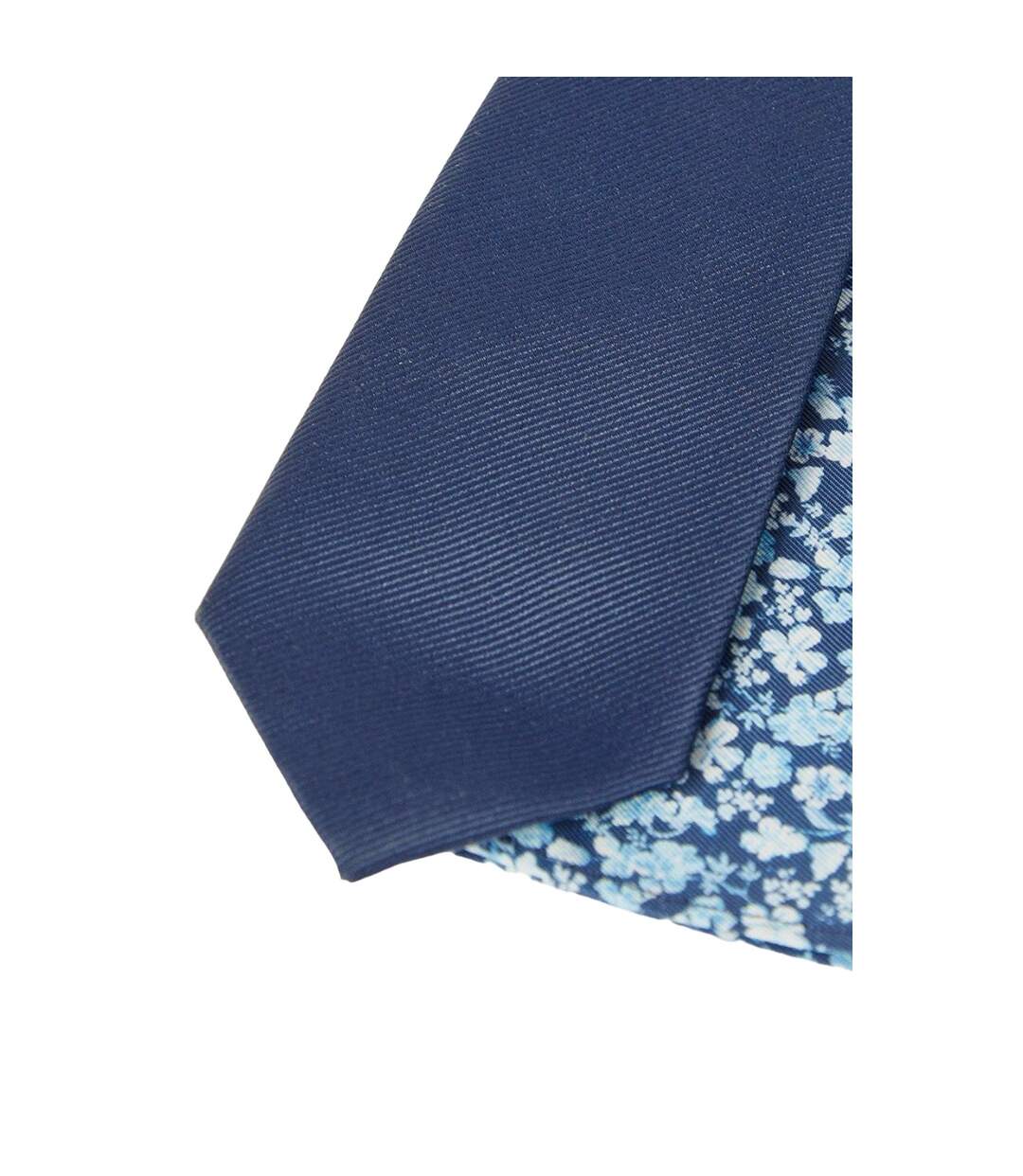 Mens Ditsy Print Tie & Pocket Square Set One Size Navy Burton-3