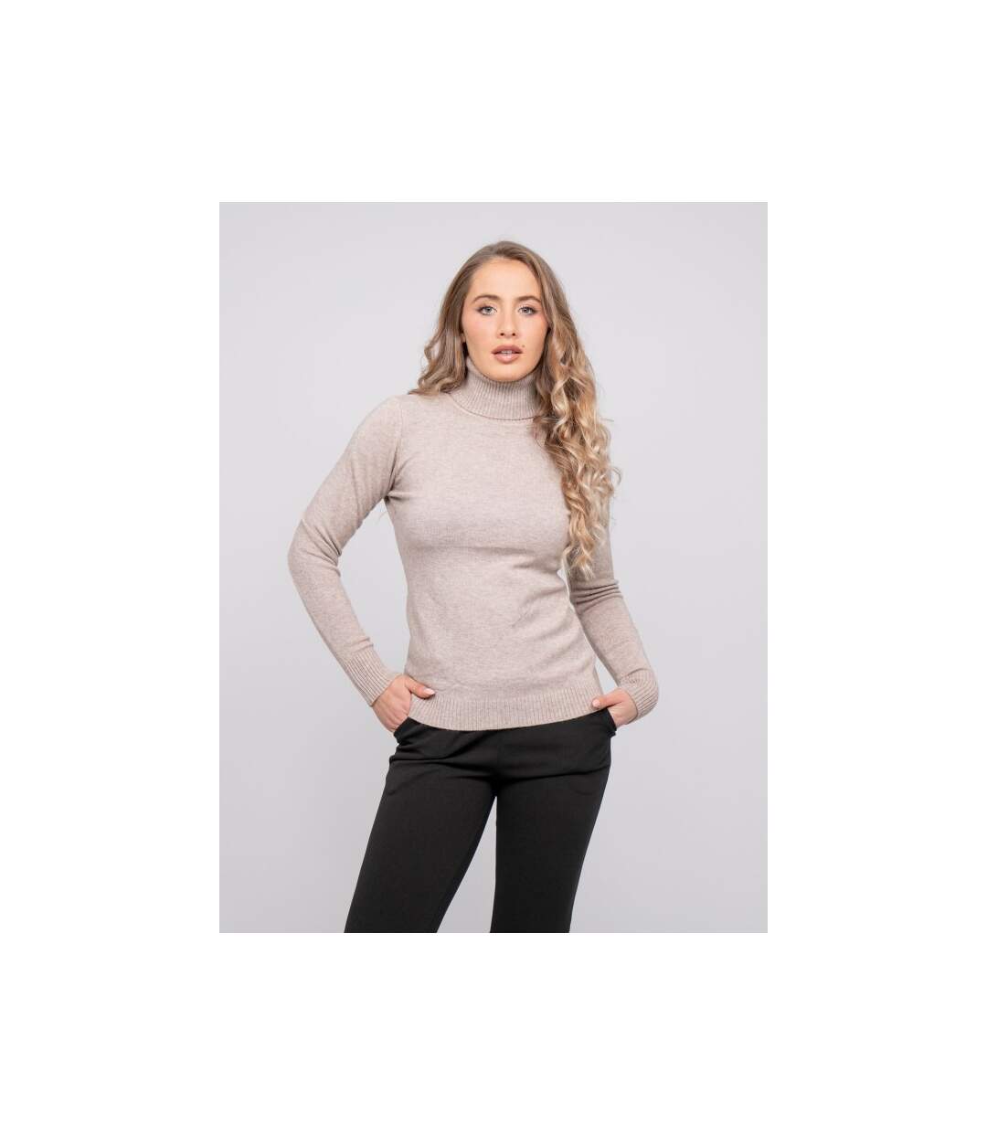 Sous-pull col roulé ajusté maille KEPOP - Dona X Lisa-1