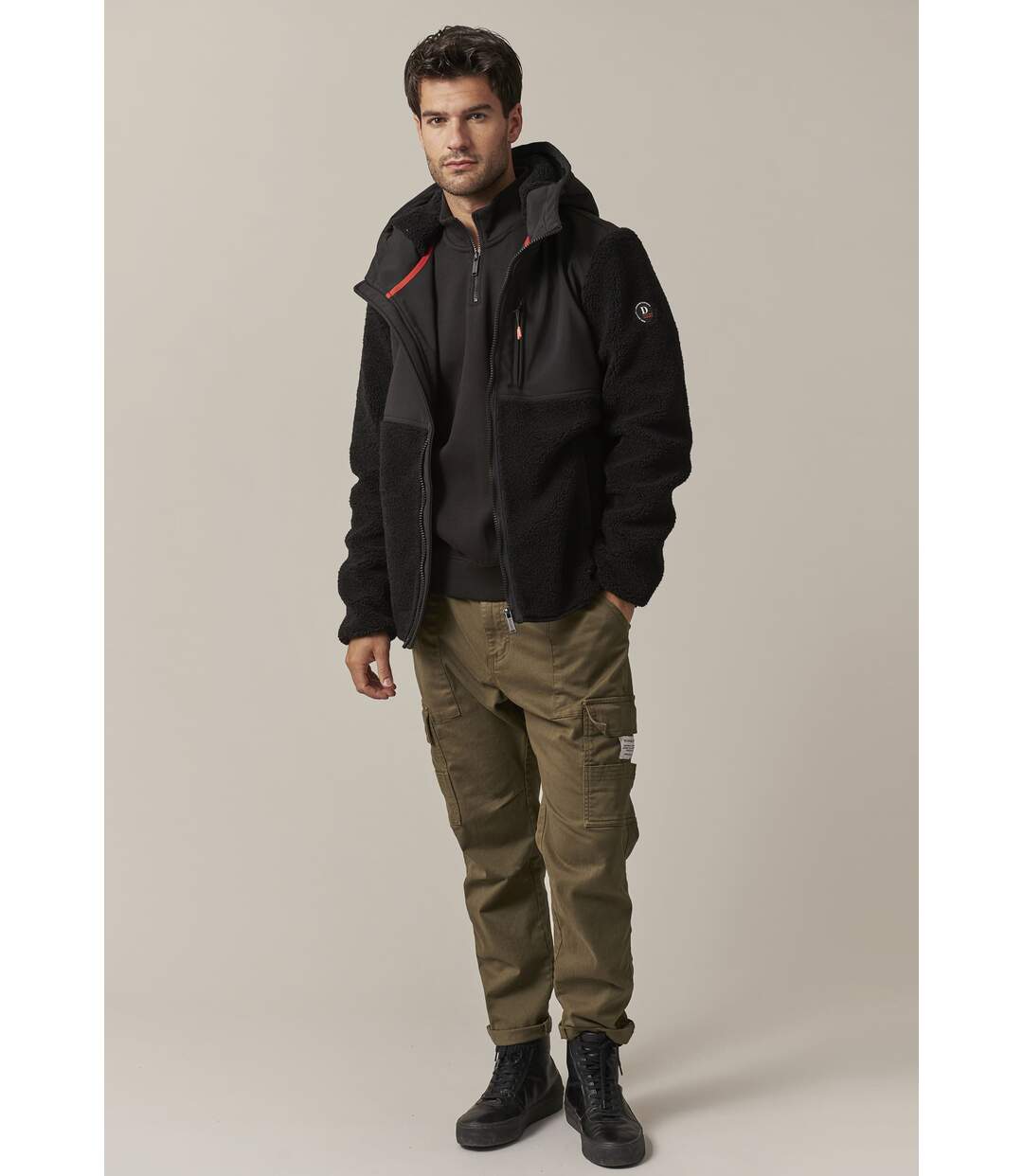 Veste zippée à capuche bi-matière pour homme CENTERO-3