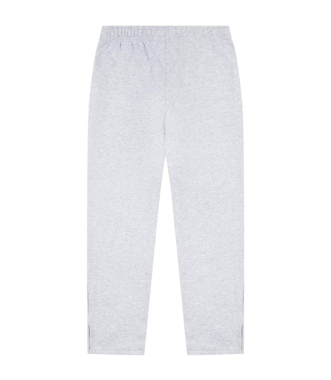 Unisex Adult Core Combed Cotton Split Hem Jogging Bottoms Ash Grey Casual Classics-1