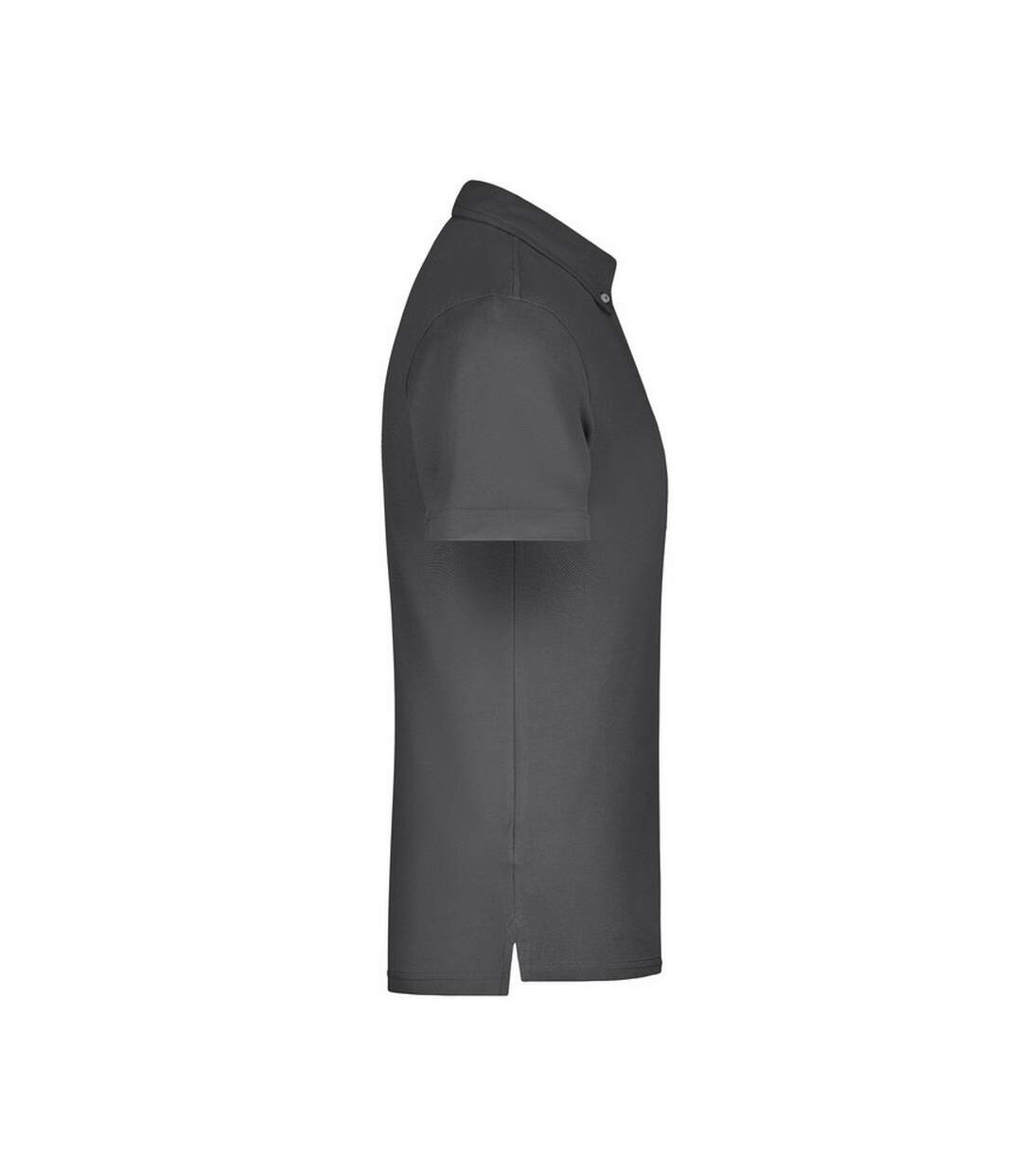 Polo Motif/style Uni Homme Gris Clair Chiné Noir James And Nicholson-4