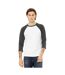 Canvas - T-shirt de baseball à manches 3/4 - Homme (Blanc/gris clair) - UTBC1332