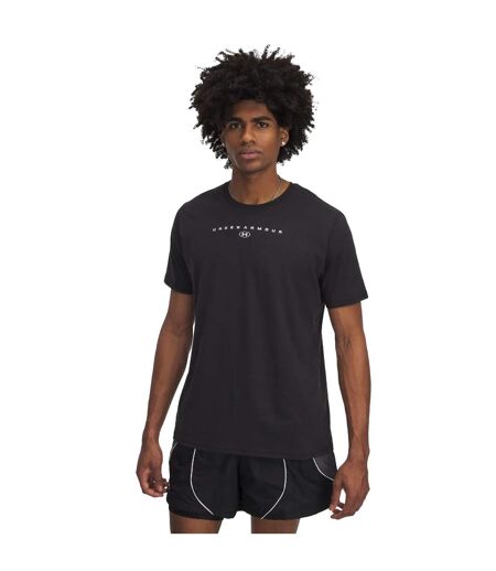 T-shirt Manches Courtes Style Logo Empilé Homme Noir Under Armour