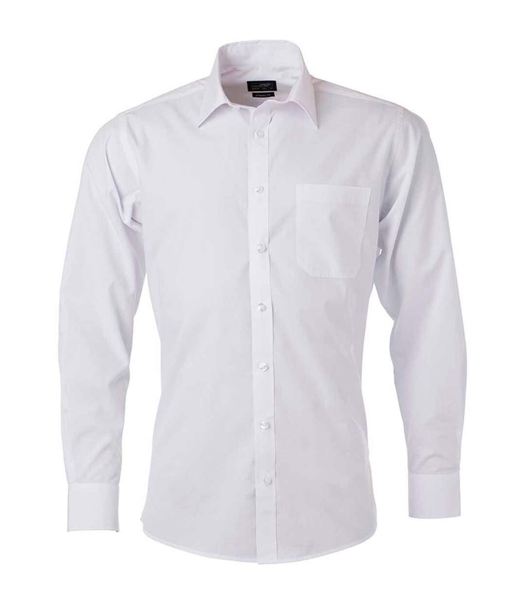 chemise popeline manches longues - JN678 - homme - blanc
