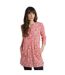 Womens/ladies ava printed slub tunic tango red Weird Fish-3