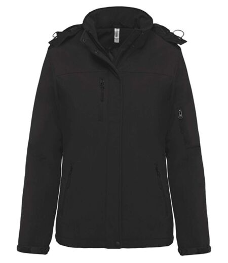 Parka softshell matelassée à capuche - K651 - femme - noir