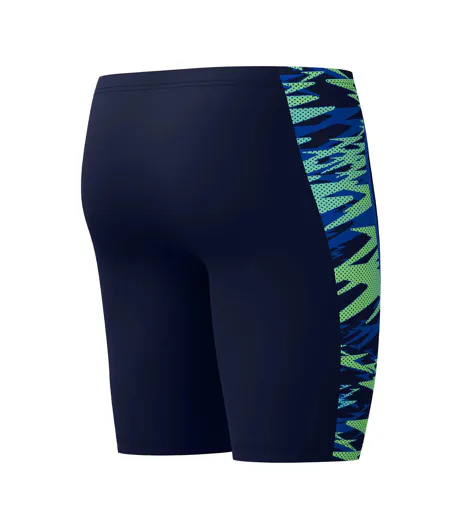 Mens Hyperboom Splice Patterned Mid Rise Jammer Shorts Navy Speedo
