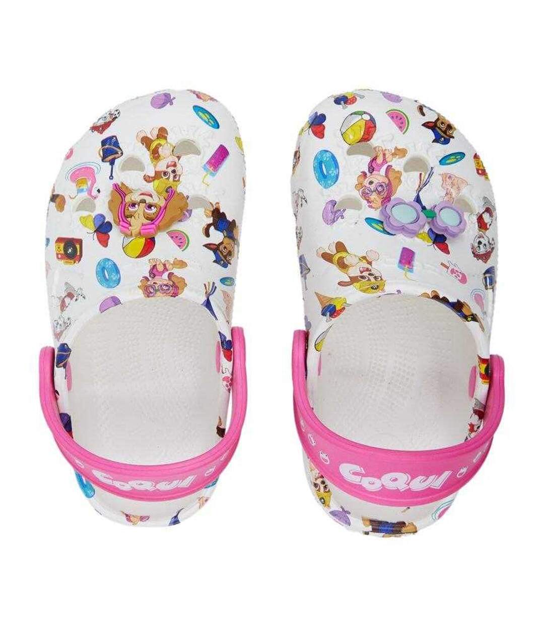 Sabots Motif/style La Pat´patrouille Enfant Blanc Rose Rosâtre Coqui-4