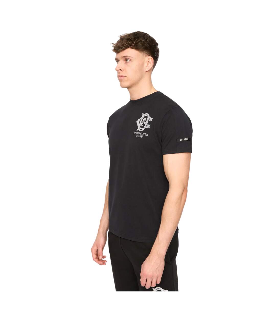 Mens Randolph Logo Casual T-shirt Black Duck And Cover-4