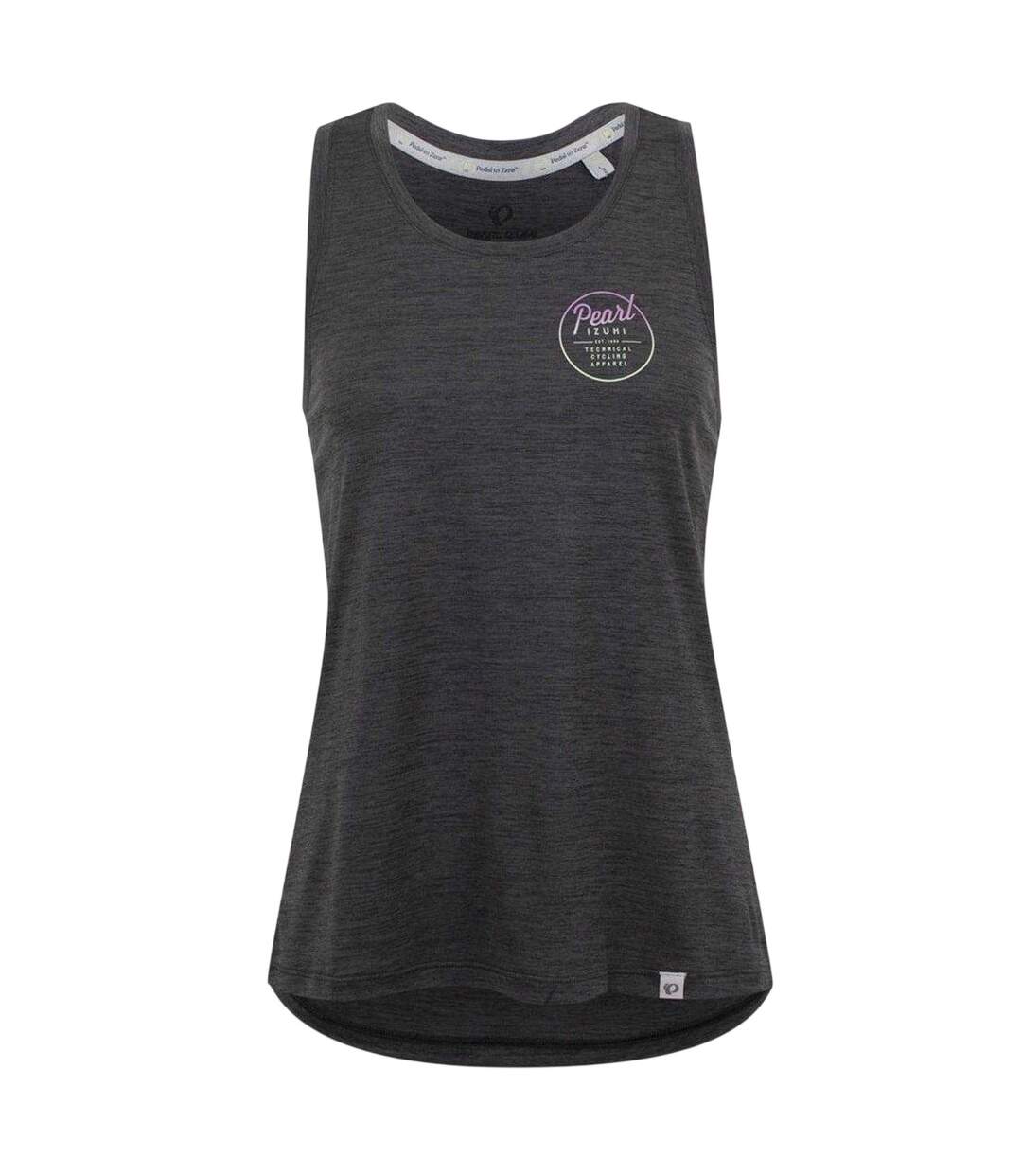 Womens/ladies Circle Logo Relaxed Fit Tank Top Black Heather Marl Pearl Izumi-2