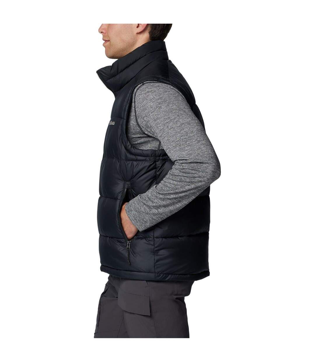 Mens Pike Lake Sleeveless Gilet Black Columbia-4