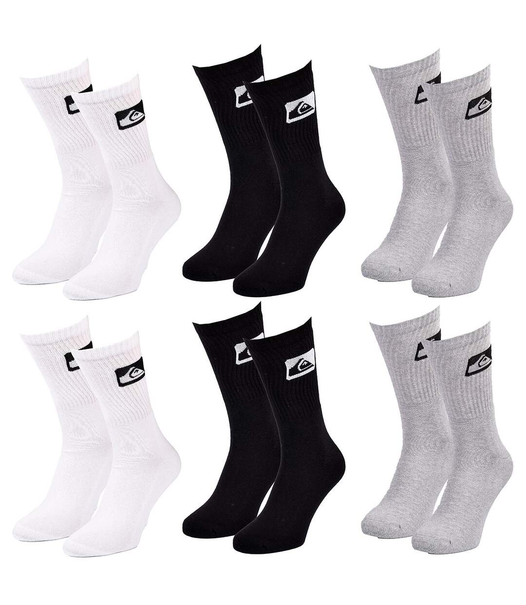 Chaussettes QUIKSILVER CUSHIONED CREW 6 Pcs 0334-2