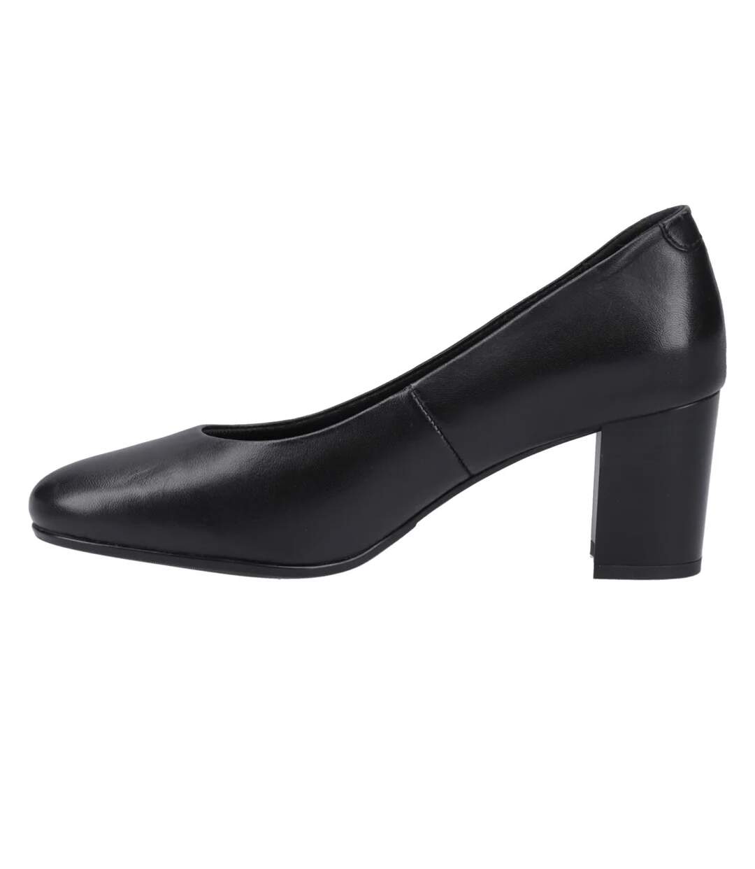 Womens/ladies Ivana Leather Court Shoes Black Hush Puppies-3