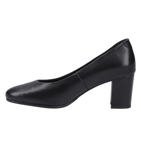 Womens/ladies Ivana Leather Court Shoes Black Hush Puppies