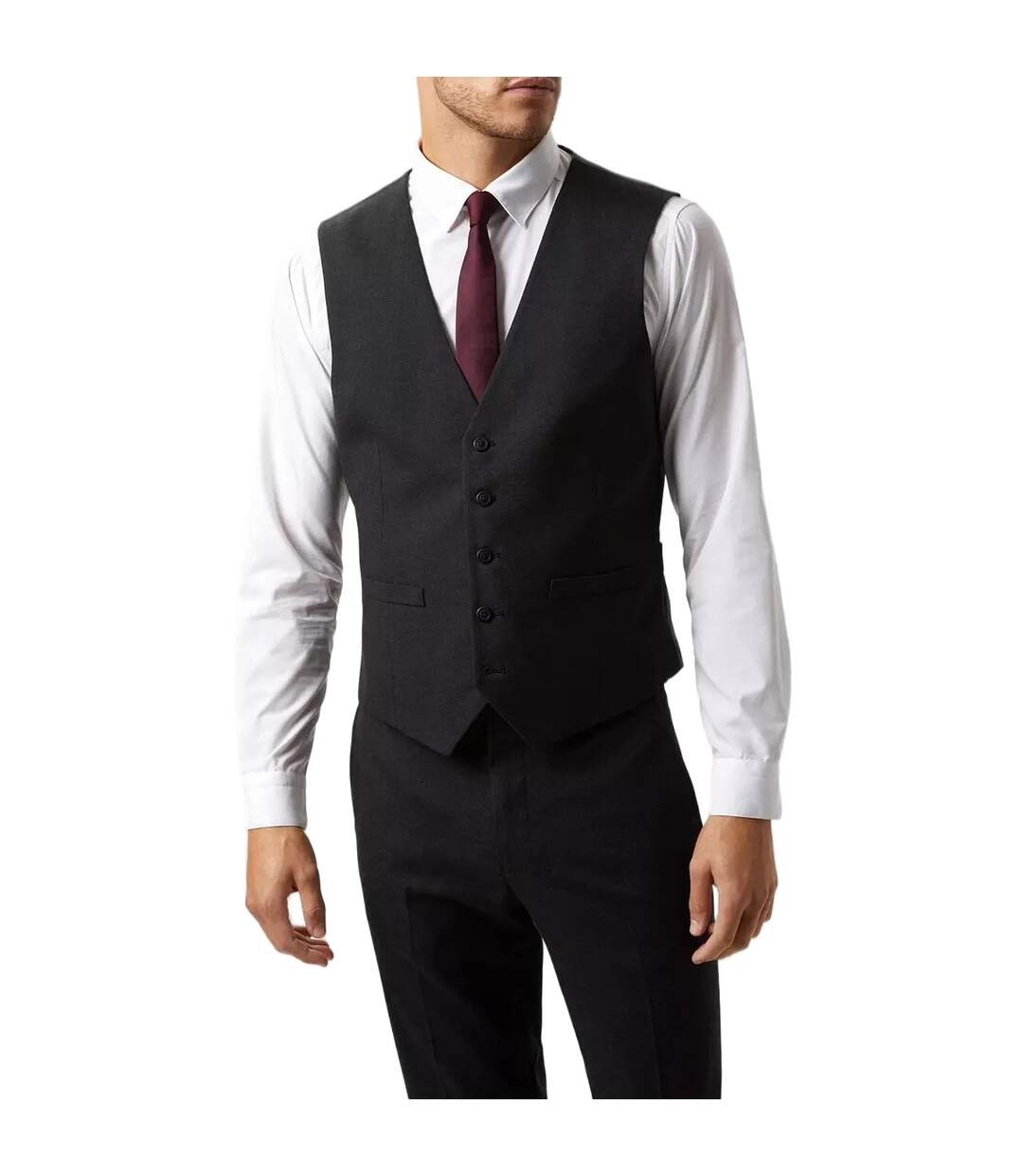 Burton Mens Essential Plus And Tall Tailored Vest (Charcoal)