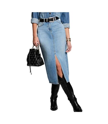 Jupe midi bleu femme morgan roma - 34