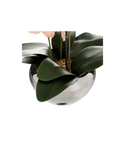 Plante Artificielle Pot Argent Orchidée 56cm Rose