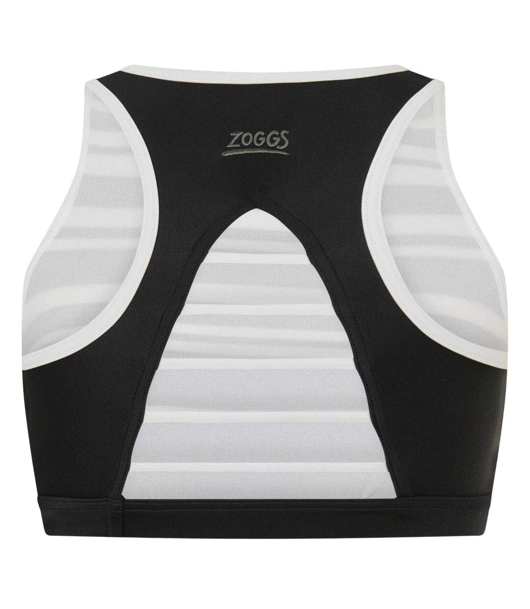 Womens/ladies Stripe Crop Top Black Zoggs-3