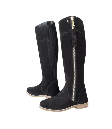 Womens/ladies Arabella Leather Long Boots Black Moretta