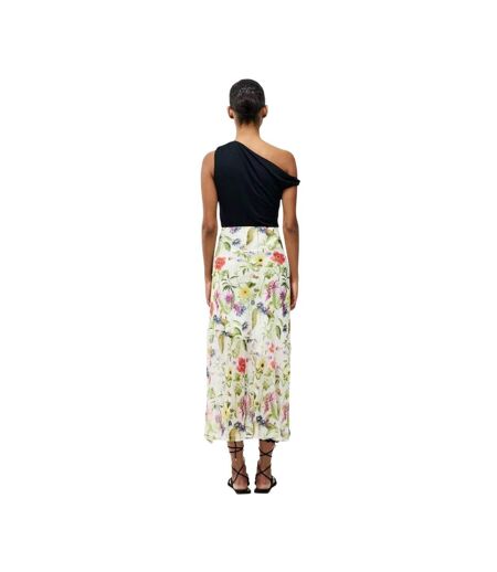 Womens/ladies Floral Pattern A-line Maxi Skirt White Multicoloured French Connection