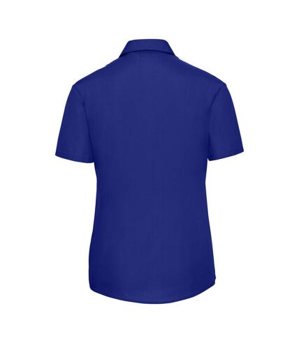 Russell Collection Womens/Ladies Poplin Easy-Care Short-Sleeved Shirt (Bright Royal Blue) - UTRW9460