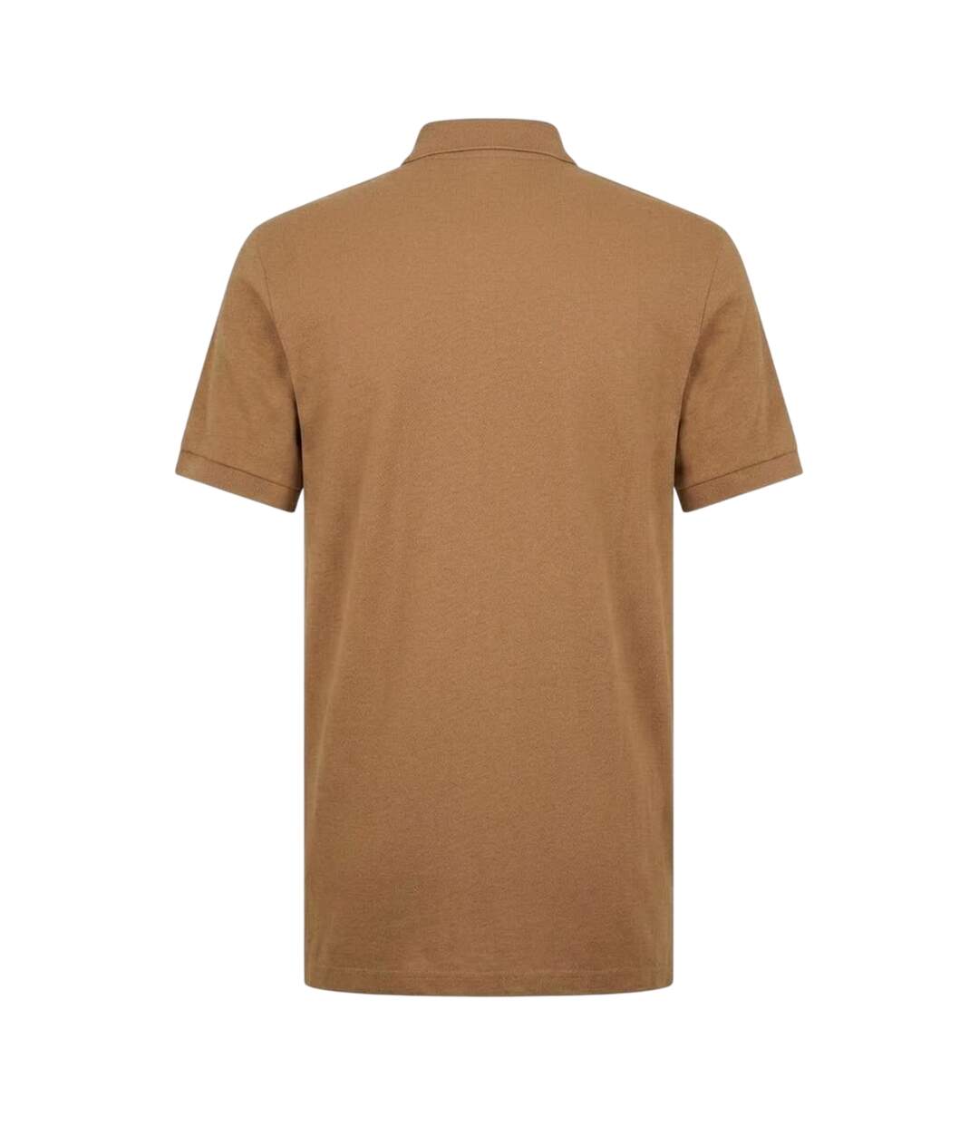 Mens Pallas Embroidered Logo Cotton Polo Shirt Dark Beige Boss-2