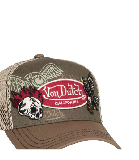 Casquette trucker avec filet adulte print devant Patches Vondutch