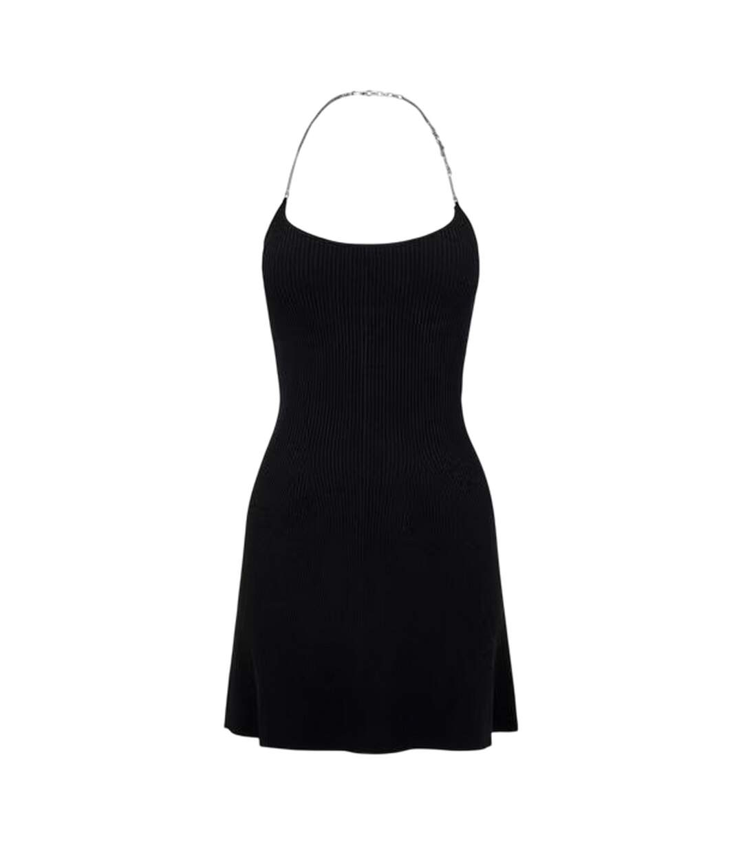 Womens/ladies Chain Halter Neck Mini Dress Black Diesel-2