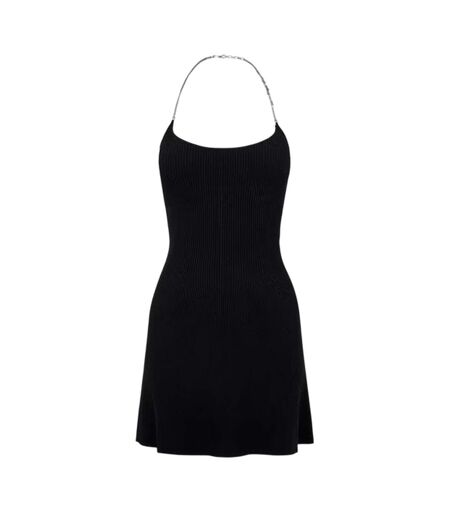 Womens/ladies Chain Halter Neck Mini Dress Black Diesel