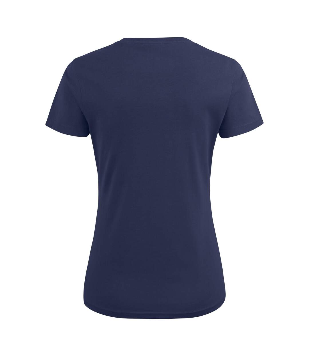 Womens/ladies V Neck T-shirt Navy Printer-3