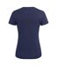Womens/ladies V Neck T-shirt Navy Printer-3