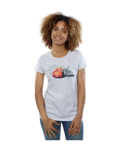Disney - T-shirt CARS LIGHTNING VS STORM - Femme (Gris chiné) - UTBI13924