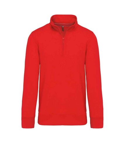 Kariban Mens Zip Neck Sweatshirt (Red) - UTPC6320