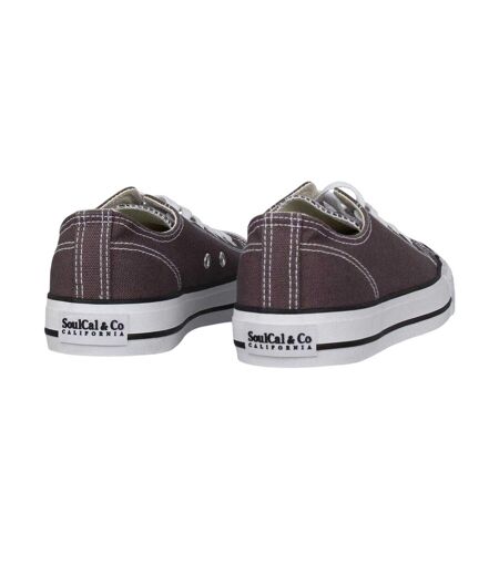 Womens/ladies Canvas Flat Trainers Charcoal SoulCal