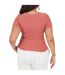 Womens/ladies Scoop Neck Plus Slim T-shirt Clay Brave Soul-2