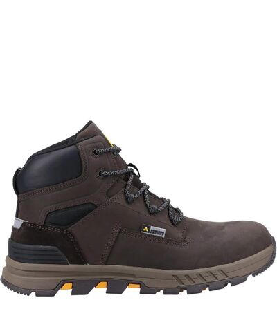 Mens as261 crane grain leather safety boots brown Amblers