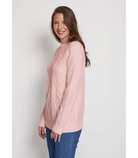 Pull chaud court col montant torsades