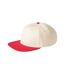Contrast Flat Peak Baseball Cap Natural Red Beechfield-2
