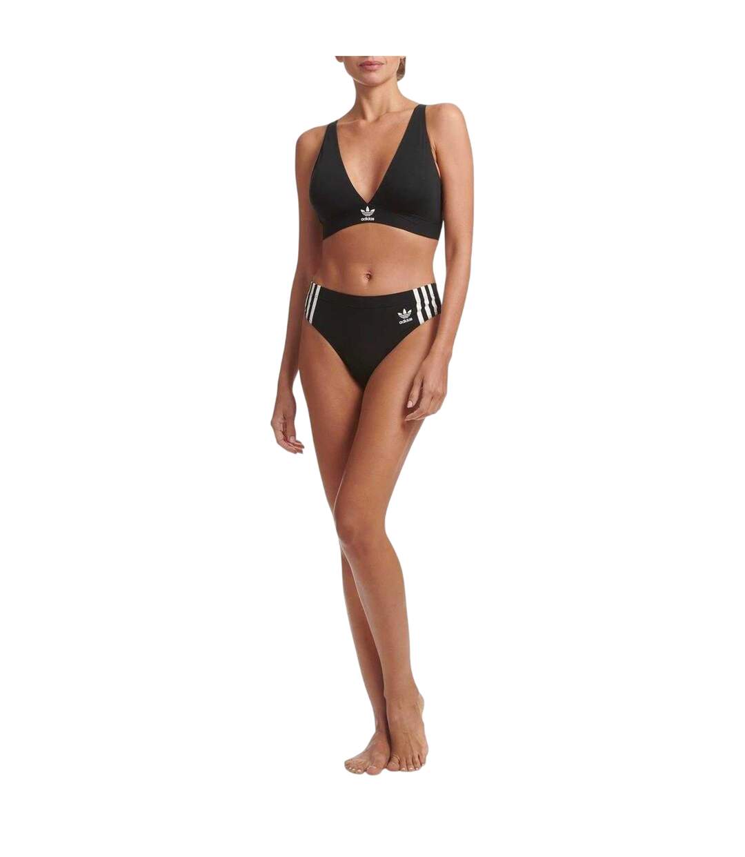 Womens/ladies Cotton Blend Comfort Bra Black Adidas-4