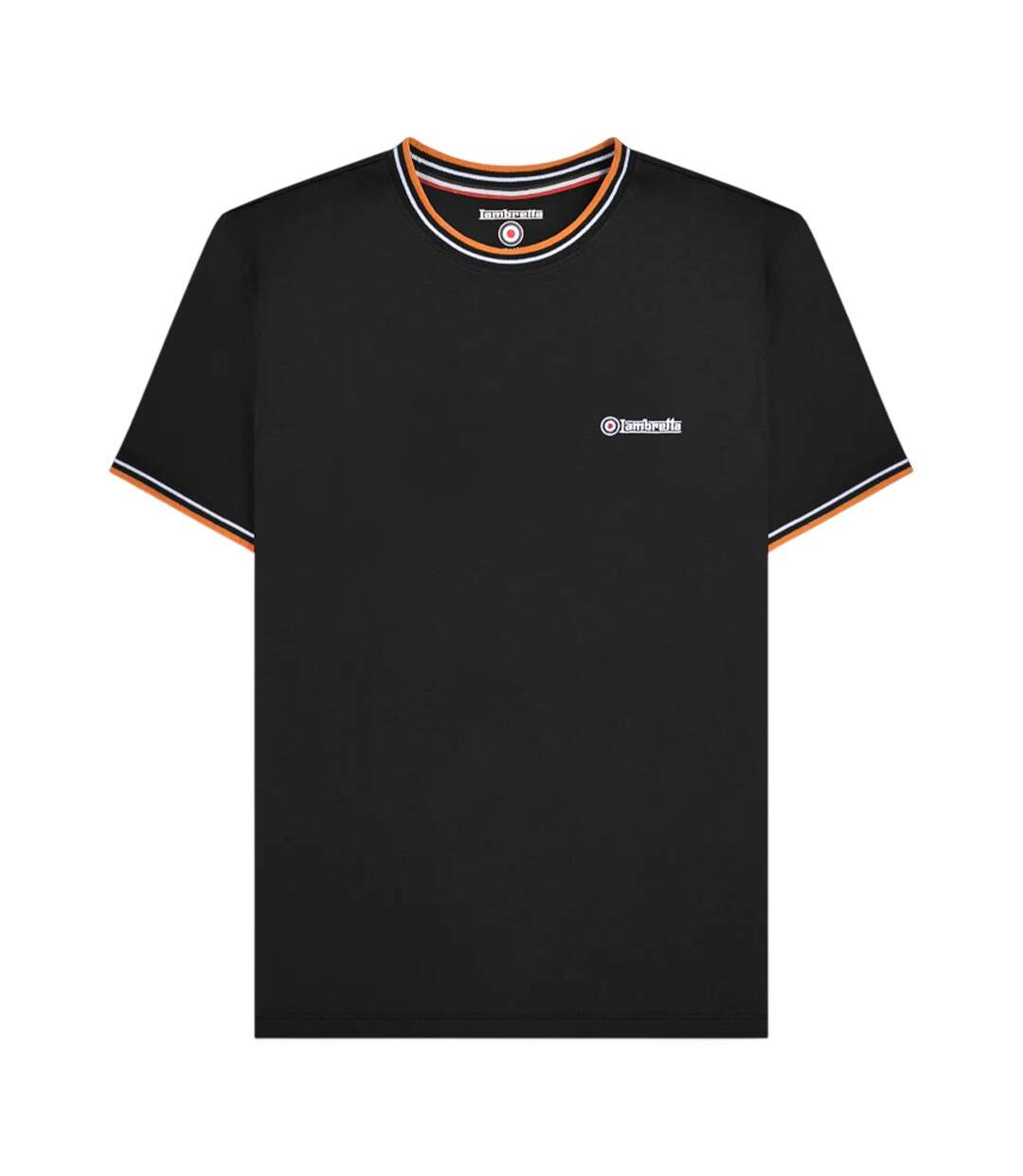 T-shirt Aw24 Homme Noir Blanc Orange Lambretta-2