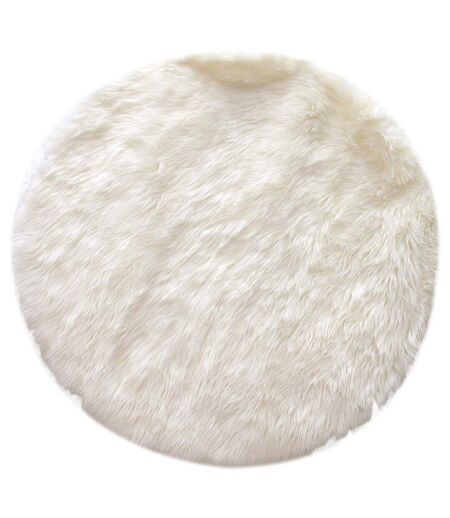 Tapis rond imitation fourrure à poils longs LAHTI 115 cm