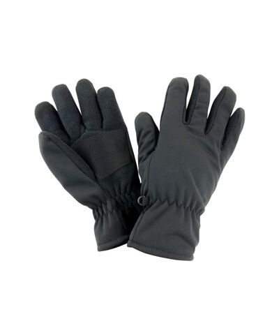 Result Winter Essentials Unisex Adult Thermal Softshell Winter Gloves (Black) (L, XL)