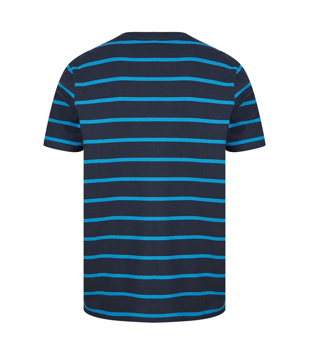 Mens striped t-shirt navy/marine Front Row-2