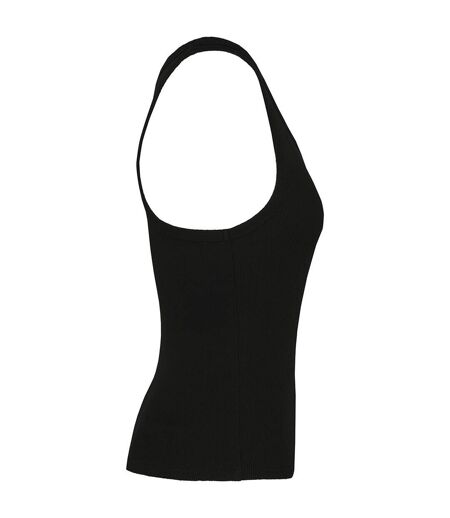 Womens/ladies ribbed tank top black Native Spirit